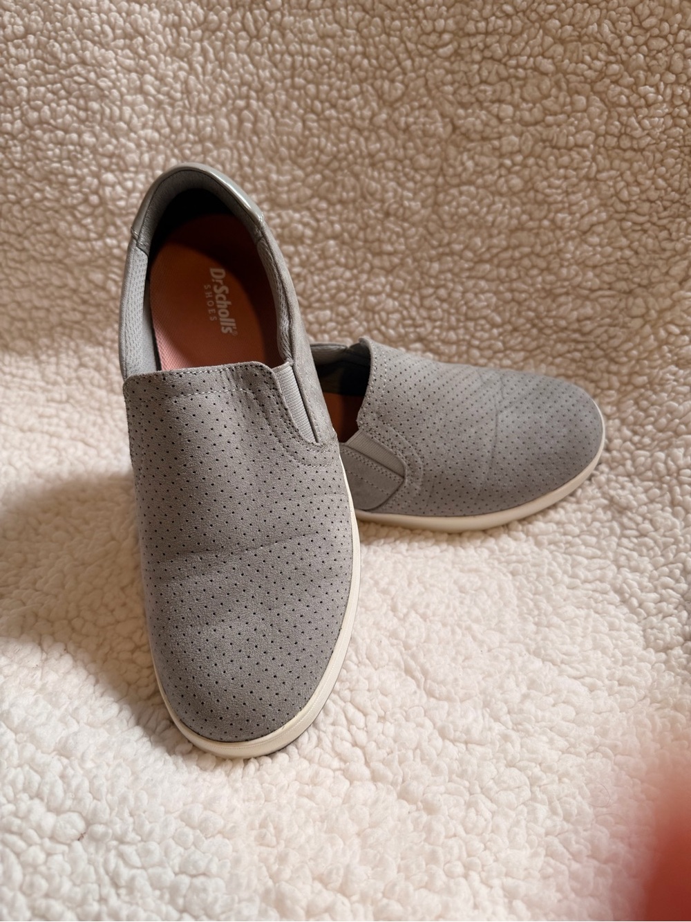 Dr. Scholl's Gray Perforated Slip-On Loafers